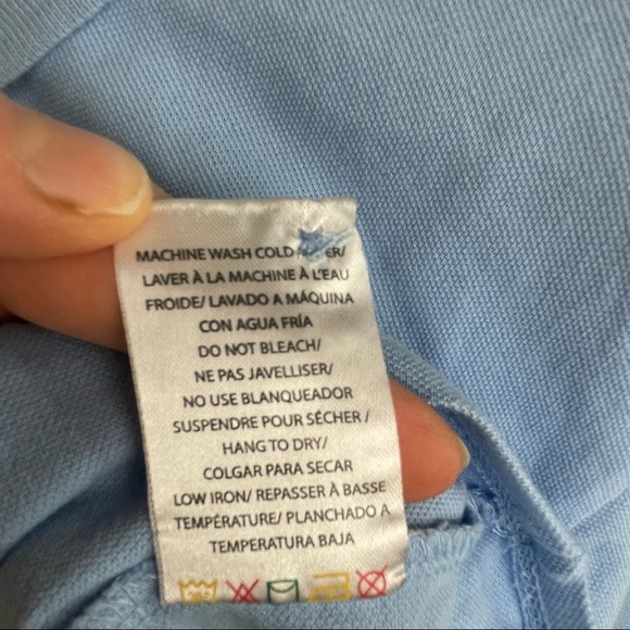 Kangol long sleeve crop polo in baby blue relaxed fit - Picture 9 of 10